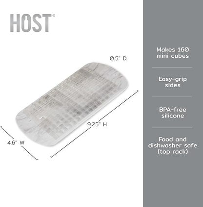 Host Mini Ice Cube Tray, Makes 160 Cubes, Durable Silicone Trays, Iced Coffee - Image 3