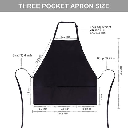 Jubatus 2 Pack 3 Pockets Adjustable Bib Apron 65% Polyester 35% Cotton Fabric - Image 6