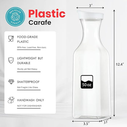 Plastic 8 PACK Large 50 Oz Water Carafe - Image 2