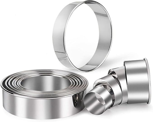 HULISEN Stainless Steel Round Cookie Biscuit Cutter Set, 11 Circle Donut by HULISEN