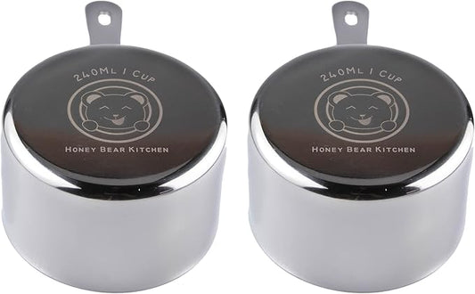 Honey Bear Kitchen 1 Cup 240 ml Measuring Scoop Cups, Polished Stainless Steel by HONEYBEARKITCHEN