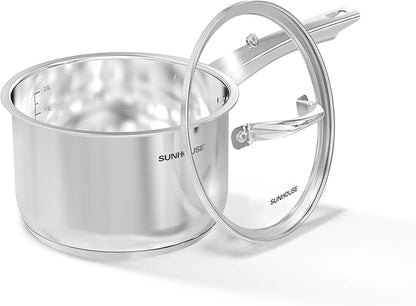 SUNHOUSE – 3 Quarts Stainless Steel Sauce Pan by SUNHOUSE