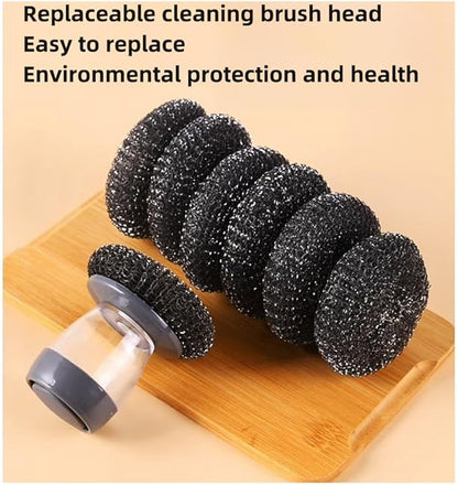 Soap Dispense Palm Scrub dishwashing Kitchen Scrubber Press Automatic Liquid - Image 5