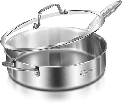 LOLYKITCH 6 QT Tri-Ply Stainless Steel Sauté Pan by LolyKitch