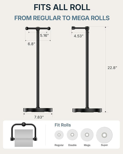 RARXTR Toilet Paper Holder Stand, Modern Bathroom Free Standing Toilet Paper - Image 7