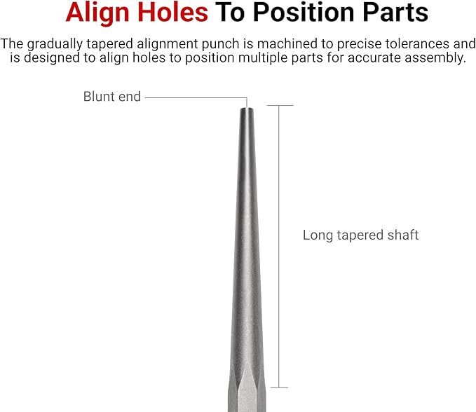 TEKTON 1/8 Inch Alignment Punch | 66173 | Made in USA - Image 2