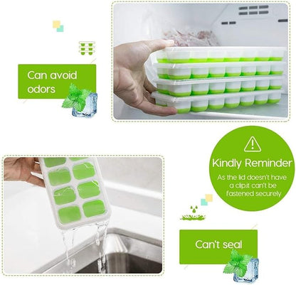 Ice Cube Trays 3 Pack, Silicone Easy-Release and Flexible 14-Ice Trays - Image 3