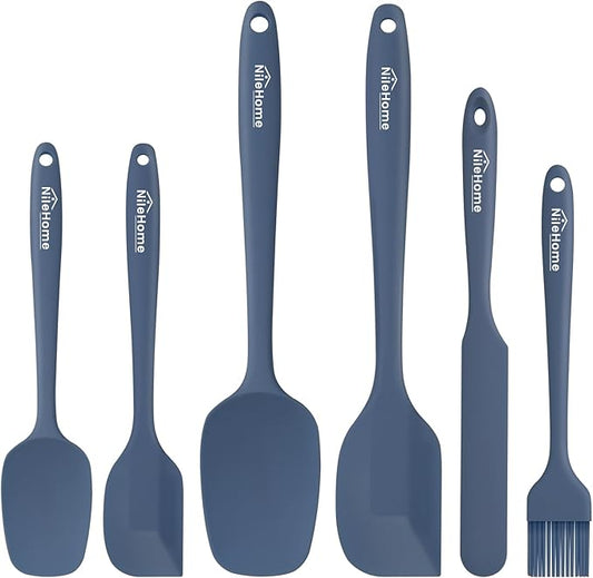 NileHome Silicone Spatula Set, 6 Packs Food Grade Kitchen Utensils by NileHome