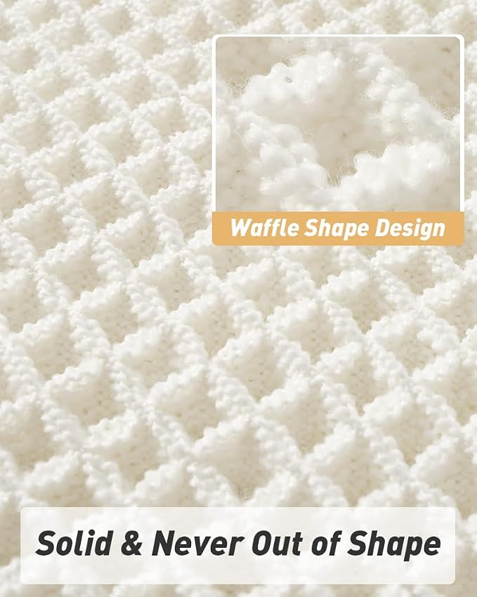AMOAMI Upgraded Waffle Runner Rug Super Absorbent Non Slip Bath Mats - Image 5