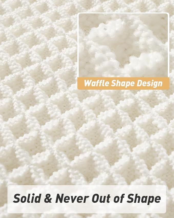 AMOAMI Waffle Runner Rug Super Absorbent Non Slip Bath Mats - Image 5
