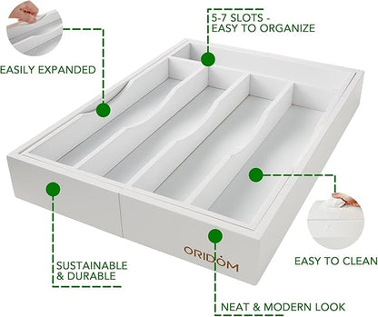Expandable Bamboo Kitchen Drawer Organizer - Image 3