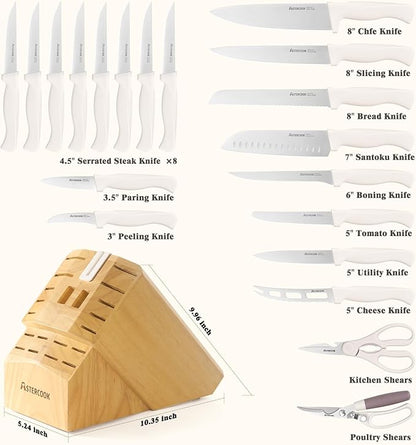 Knife Set, Astercook 22-Piece Kitchen Knife Set - Image 3