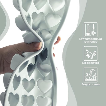 Heart Shape Ice Cube Tray, 21 Holes Silicone Ice Cube Mold - Image 3