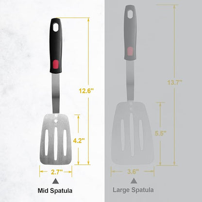 Stainless Steel Spatula, Flexible Metal Slotted Turner - Image 7