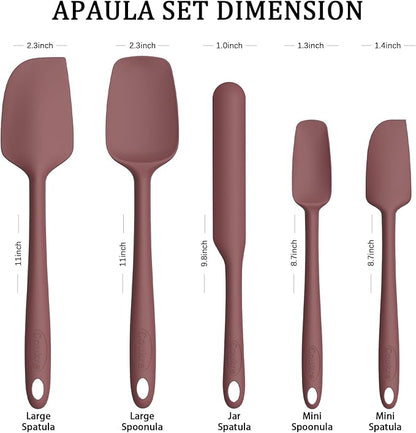 Coukre Silicone Spatula Set of 5, High Temperature Resistant, Food Grade - Image 2