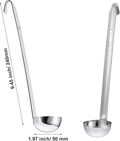 meekoo 3 Pieces Stainless Steel Ladle Soup Handle Ladle - Image 4