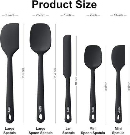 Redfly Silicone Spatula Set, 5 Piece Food Grade Silicone Cooking Utensils Set - Image 2