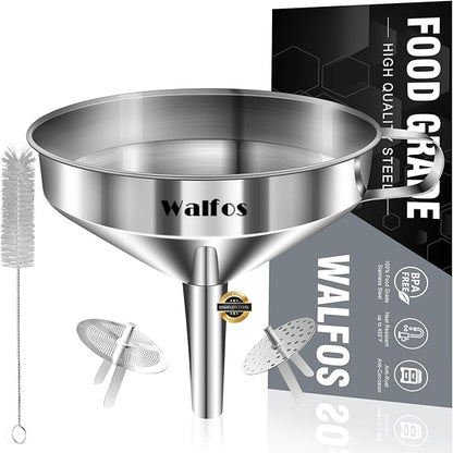 Large Stainless Steel Funnel, Walfos Kitchen Funnel by Walfos