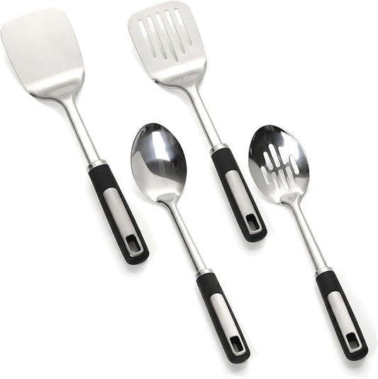 Cooking Utensils Set, Stainless Steel Kitchen Utensils by JULIPRO