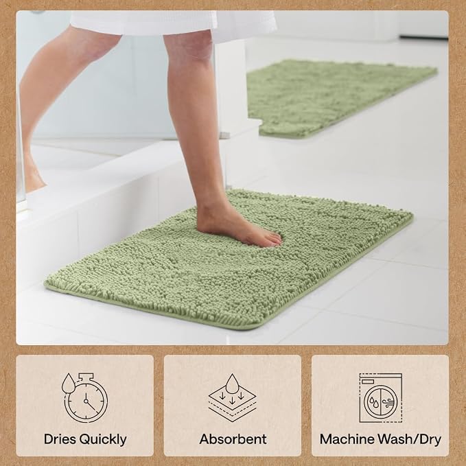 GORILLA GRIP Bath Rug Mat 60x24, Soft Absorbent Chenille, Quick Dry Microfiber - Image 7