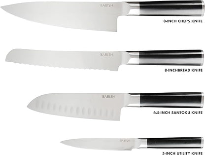 Babish 5-Piece Magnetic Forged Kitchen Knife Block Set – 1.4116 German Steel - Image 3