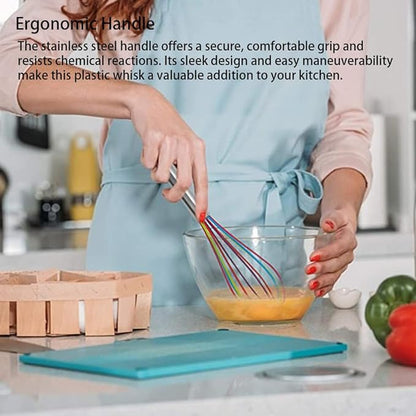 Silicone Whisk set of 3, 8+10+12in Kitchen Balloon Wire Whisks, Hand Egg Mixer - Image 5