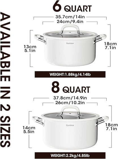 Stockpot 8 Quart, Tri-Ply 18/10 Stainless Steel Stock Pot - Image 2