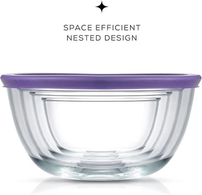 JoyJolt Very Peri 8pc Glass Mixing Bowls - Image 8