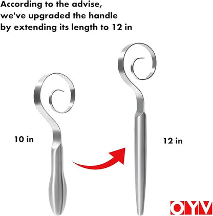 OYV 12" Seamless Dough Whisk, 18/10 Stainless Steel Bread Whisk, Danish Whisk - Image 2