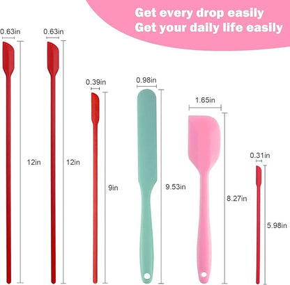 Mini Silicone Spatula Set 6 PCS Food Grade Small Jar Spatula - Image 2
