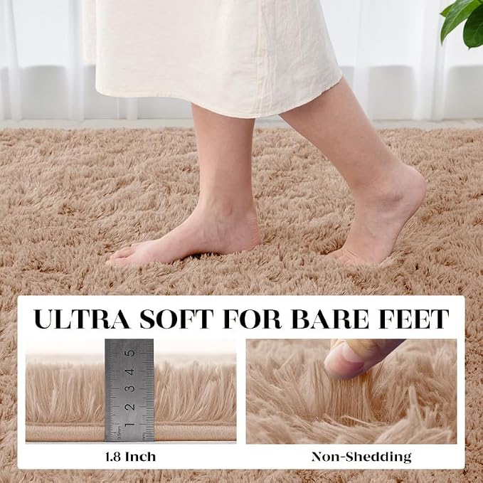 8x10 Area Rugs for Living Room Bedroom: Soft Fluffy Shag Rugs Upgrade Non-Slip - Image 4