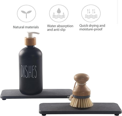 NiuYichee 2 Pcs Water Absorbing Stone Trays, Kitchen/Bathroom Sink Soap Dish - Image 4