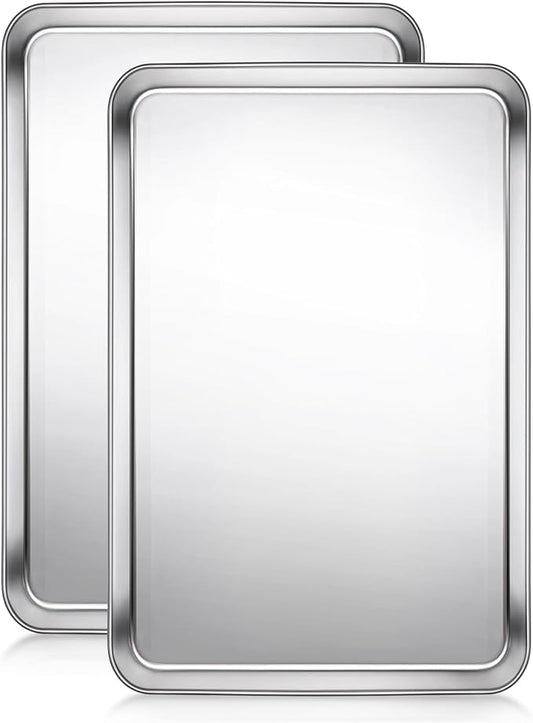 Terlulu Baking Sheet, Cookie Sheet, Stainless Steel Baking Pan, 2 Piece-19.6''x by Terlulu