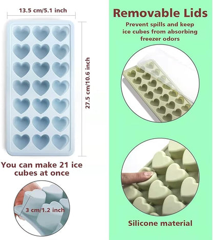 Heart Shape Ice Cube Tray, 21 Holes Silicone Ice Cube Mold - Image 2