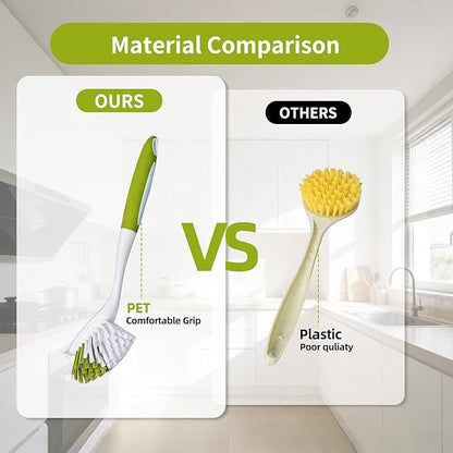 Dish Brush Scrub Brush with Handle - Image 5