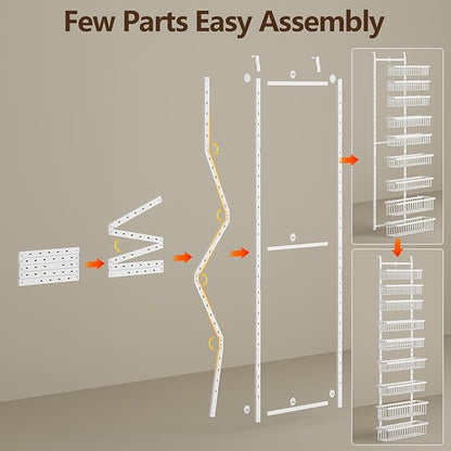 POKIPO 9 Tier Over The Door Pantry Organizer, 2 in 1 Wall Mount or Hanging - Image 7