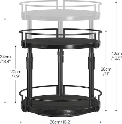 HOOBRO Lazy Susan Organizer Spice Rack, 2-Tier Height Adjustable Rotating Lazy - Image 3