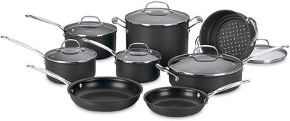 Cuisinart 14-Piece Cookware Set, Chef's Classic NonStick Hard Anodized by Cuisinart