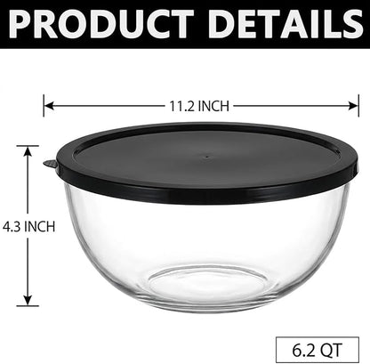 Large Glass Mixing Bowl for Sourdough, 6.2QT - Image 2