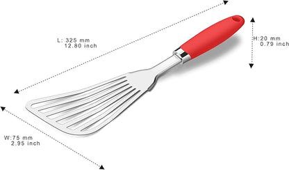 304 Stainless Steel Fish Spatula, Non-Slip Ergonomic Handle Slotted Spatula - Image 6