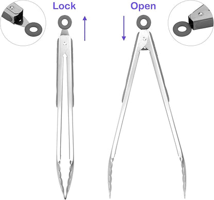ALLWIN-HOUSEWARE W 304 Stainless Steel Kitchen Cooking Tongs - Image 3
