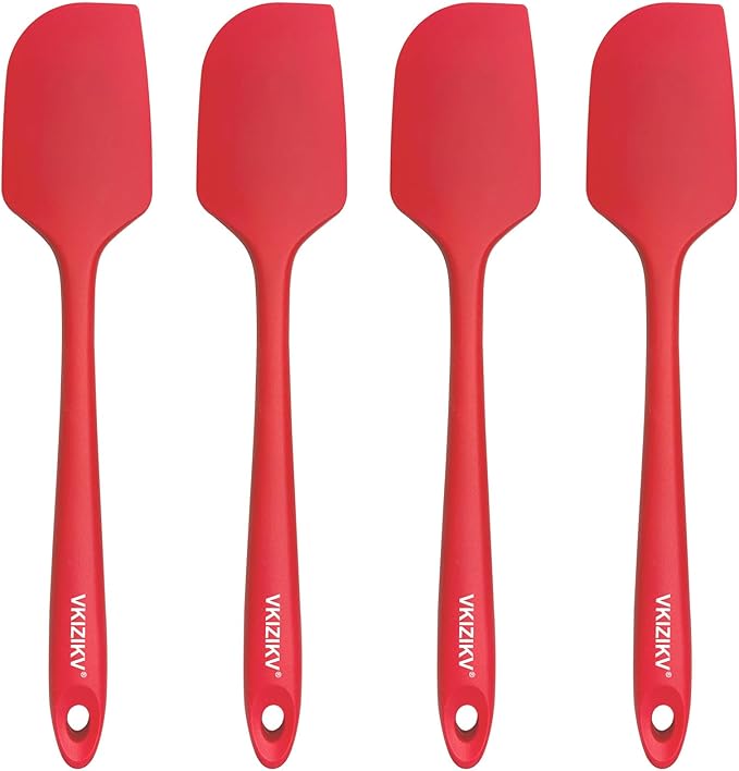 4 Pcs Silicone Spatula Set, 11.4 In, 600°F Heat Resistant Rubber Spatulas by Unknown