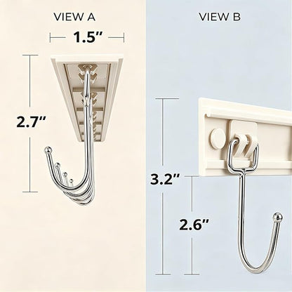 Cociat 2PCS Utensil Racks with 8 Hooks 17 Inch White Kitchen Utensil Holders - Image 7