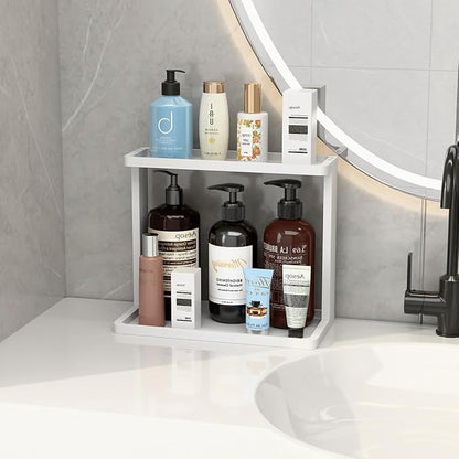 PEKER Bamboo Bathroom Organizer Countertop – Small Vanity Storage Shelf - Image 4