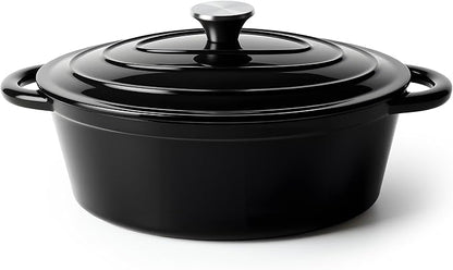 Oval Dutch Oven for Bread Baking, 4.5 Quart Non Stick Enameled Cast Iron Dutch by Kerilyn