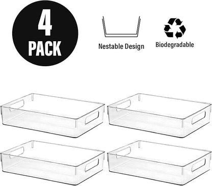 Clear Plastic Storage Bins, Pantry Organizers and Storage, Kitchen Organization - Image 4