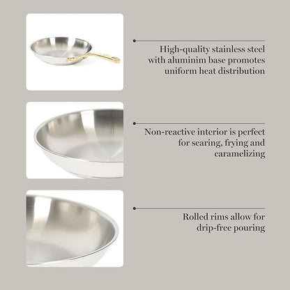 Martha Stewart Castelle 8-Inch Stainless Steel Frying Pan - Image 4