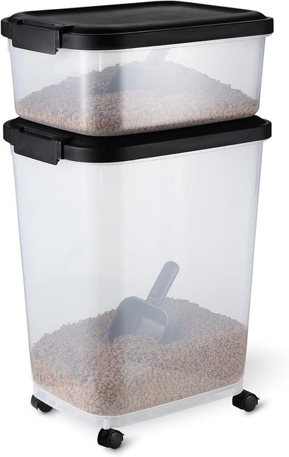 Amazon Basics Pet Food Storage Container Set, 30lbs and 10lbs by AmazonBasics