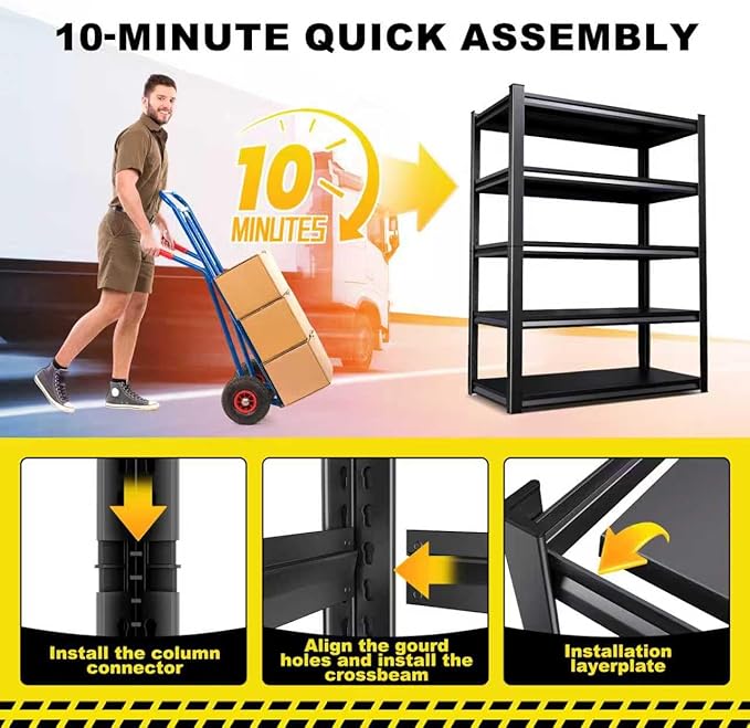 Set of 4 All Metal Garage Shelving - Image 3