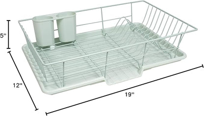 Sweet Home Collection 3 Piece Metal, Plasic Dish Drainer Rack Set - Image 2
